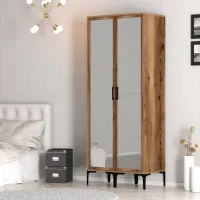 Dulap pentru haine Trendy Kumsal RR 80 x 47.5 x 201.4 / PAL melaminat / Walnut photo 5