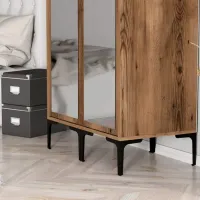 Dulap pentru haine Trendy Kumsal RR 80 x 47.5 x 201.4 / PAL melaminat / Walnut photo 6