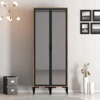 Dulap pentru haine Trendy Kumsal RR 80 x 47.5 x 201.4 / PAL melaminat / Walnut photo 3
