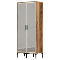Dulap pentru haine Trendy Kumsal RR 80 x 47.5 x 201.4 / PAL melaminat / Walnut