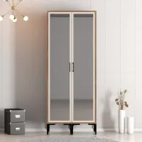 Dulap pentru haine Trendy Kumsal RR 80 x 47.5 x 201.4 / PAL melaminat / Walnut photo 3