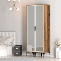 Dulap pentru haine Trendy Kumsal RR 80 x 47.5 x 201.4 / PAL melaminat / Walnut photo 5