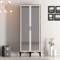 Dulap pentru haine Trendy Kumsal RR 80 x 47.5 x 201.4 / PAL melaminat / Walnut photo 3