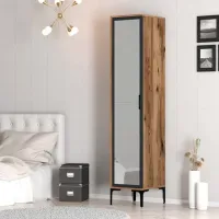 Dulap pentru haine Trendy Kumsal R 40 x 47.5 x 201.4 / PAL melaminat / Walnut photo 5