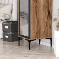 Dulap pentru haine Trendy Kumsal R 40 x 47.5 x 201.4 / PAL melaminat / Walnut photo 6