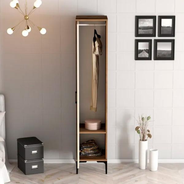 Dulap pentru haine Trendy Kumsal R 40 x 47.5 x 201.4 / PAL melaminat / Walnut photo 4