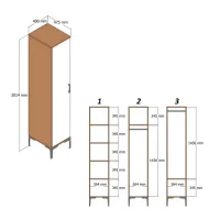 Dulap pentru haine Trendy Kumsal R 40 x 47.5 x 201.4 / PAL melaminat / Walnut photo 7