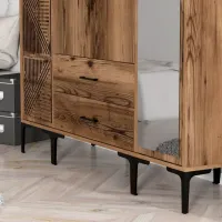 Dulap pentru haine Trendy Kumsal PTR 160 x 47.5 x 201.4 / PAL melaminat / Walnut photo 6