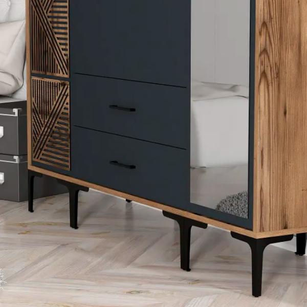 Dulap pentru haine Trendy Kumsal PTR 160 x 47.5 x 201.4 / PAL melaminat / Walnut photo 6