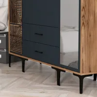 Dulap pentru haine Trendy Kumsal PTR 160 x 47.5 x 201.4 / PAL melaminat / Walnut photo 6