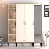 Dulap pentru haine Trendy Kumsal PTR 160 x 47.5 x 201.4 / PAL melaminat / Walnut photo 3
