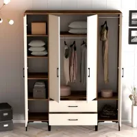 Dulap pentru haine Trendy Kumsal PTR 160 x 47.5 x 201.4 / PAL melaminat / Walnut photo 4