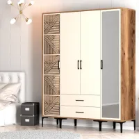 Dulap pentru haine Trendy Kumsal PTR 160 x 47.5 x 201.4 / PAL melaminat / Walnut photo 5