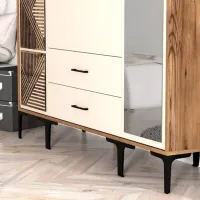Dulap pentru haine Trendy Kumsal PTR 160 x 47.5 x 201.4 / PAL melaminat / Walnut photo 6