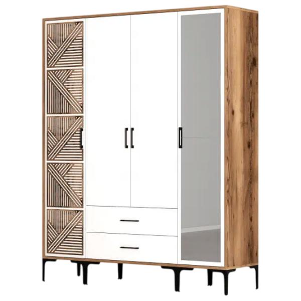 Dulap pentru haine Trendy Kumsal PTR 160 x 47.5 x 201.4 / PAL melaminat / Walnut photo 1