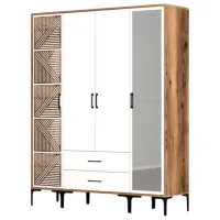 Dulap pentru haine Trendy Kumsal PTR 160 x 47.5 x 201.4 / PAL melaminat / Walnut