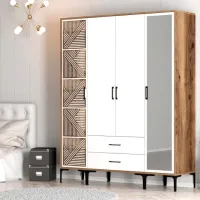 Dulap pentru haine Trendy Kumsal PTR 160 x 47.5 x 201.4 / PAL melaminat / Walnut photo 5