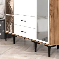 Dulap pentru haine Trendy Kumsal PTR 160 x 47.5 x 201.4 / PAL melaminat / Walnut photo 6