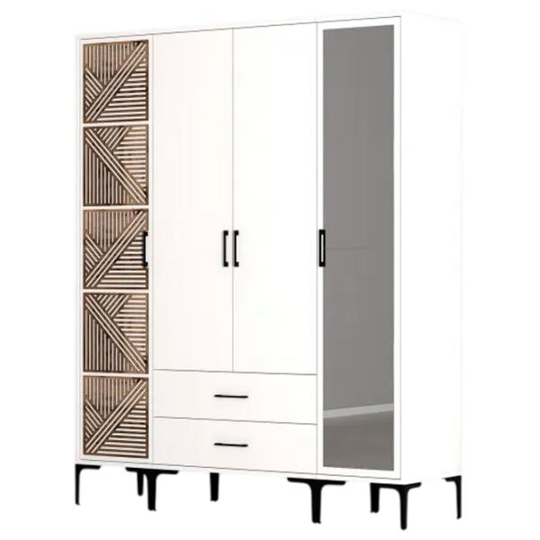 Dulap pentru haine Trendy Kumsal PTR 160 x 47.5 x 201.4 / PAL melaminat / White photo 1