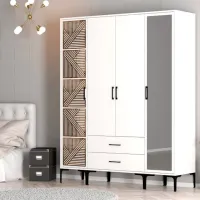Dulap pentru haine Trendy Kumsal PTR 160 x 47.5 x 201.4 / PAL melaminat / White photo 5