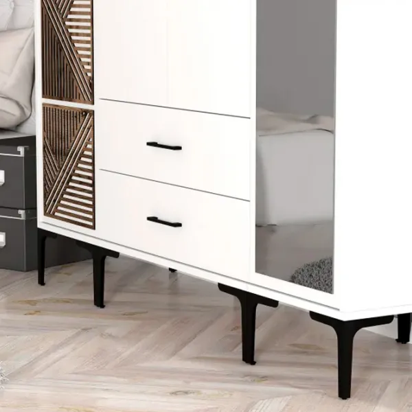 Dulap pentru haine Trendy Kumsal PTR 160 x 47.5 x 201.4 / PAL melaminat / White photo 6