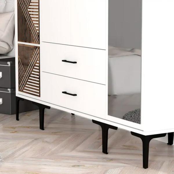 Dulap pentru haine Trendy Kumsal PTR 160 x 47.5 x 201.4 / PAL melaminat / White photo 6
