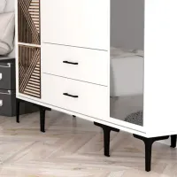 Dulap pentru haine Trendy Kumsal PTR 160 x 47.5 x 201.4 / PAL melaminat / White photo 6