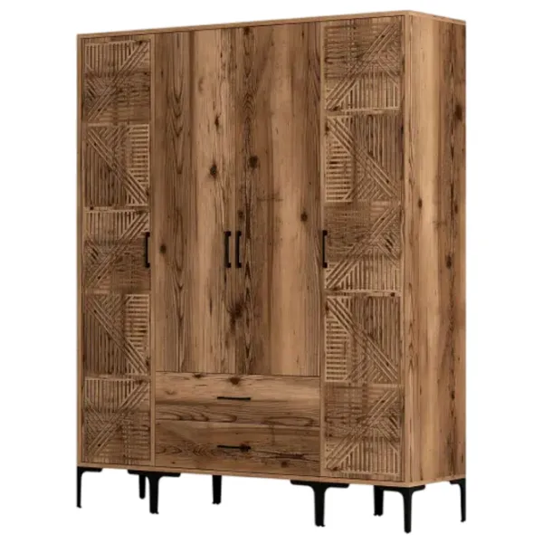 Dulap pentru haine Trendy Kumsal PTP 160 x 47.5 x 201.4 / PAL melaminat / Walnut photo 1