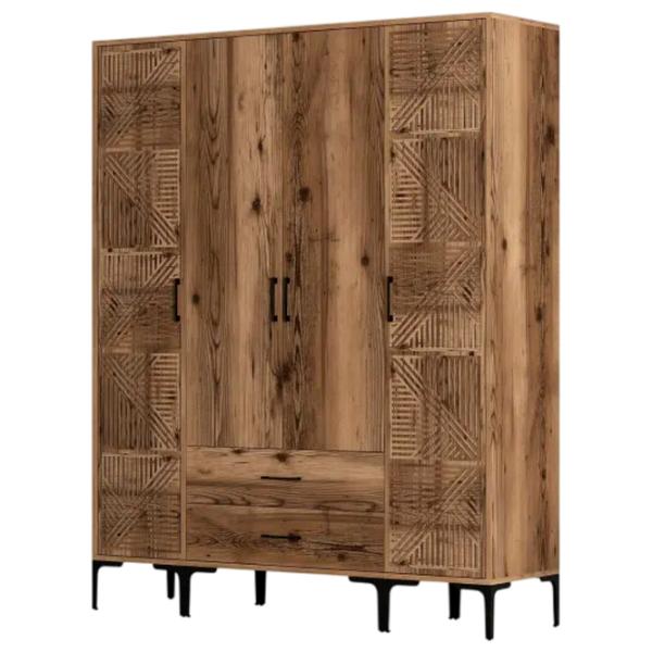 Dulap pentru haine Trendy Kumsal PTP 160 x 47.5 x 201.4 / PAL melaminat / Walnut photo 1