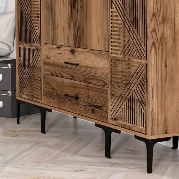 Dulap pentru haine Trendy Kumsal PTP 160 x 47.5 x 201.4 / PAL melaminat / Walnut photo 6