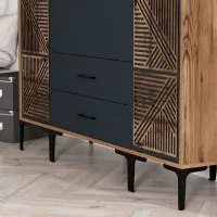 Dulap pentru haine Trendy Kumsal PTP 160 x 47.5 x 201.4 / PAL melaminat / Walnut photo 6