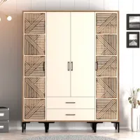 Dulap pentru haine Trendy Kumsal PTP 160 x 47.5 x 201.4 / PAL melaminat / Walnut photo 3