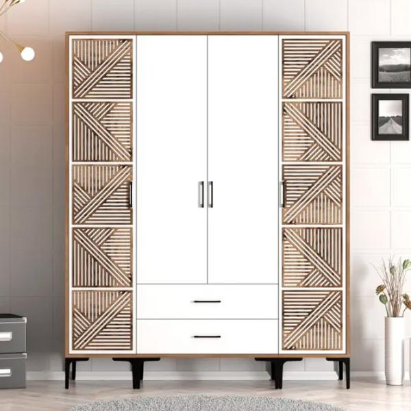 Dulap pentru haine Trendy Kumsal PTP 160 x 47.5 x 201.4 / PAL melaminat / Walnut photo 3