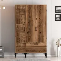 Dulap pentru haine Trendy Kumsal PT 120 x 47.5 x 201.4 / PAL melaminat / Walnut photo 3