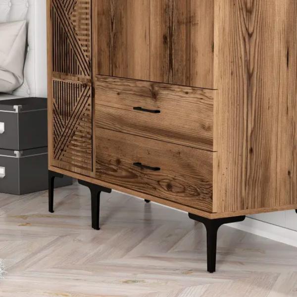 Dulap pentru haine Trendy Kumsal PT 120 x 47.5 x 201.4 / PAL melaminat / Walnut photo 8