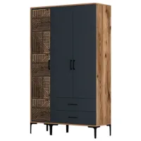 Dulap pentru haine Trendy Kumsal PT 120 x 47.5 x 201.4 / PAL melaminat / Walnut