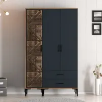 Dulap pentru haine Trendy Kumsal PT 120 x 47.5 x 201.4 / PAL melaminat / Walnut photo 3