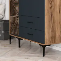 Dulap pentru haine Trendy Kumsal PT 120 x 47.5 x 201.4 / PAL melaminat / Walnut photo 8