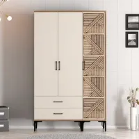Dulap pentru haine Trendy Kumsal PT 120 x 47.5 x 201.4 / PAL melaminat / Walnut photo 5