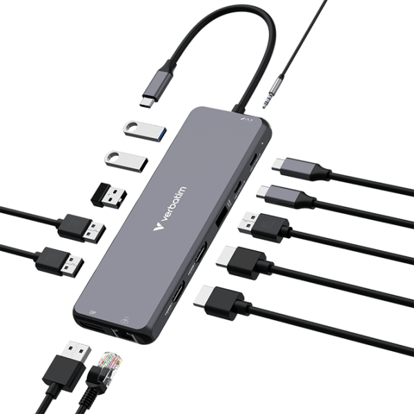 Адаптер Hub Verbatim USB-C Pro  / Серый photo 2