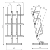 Стойка для гантелей HMS STR40 280 кг / Металл photo 4