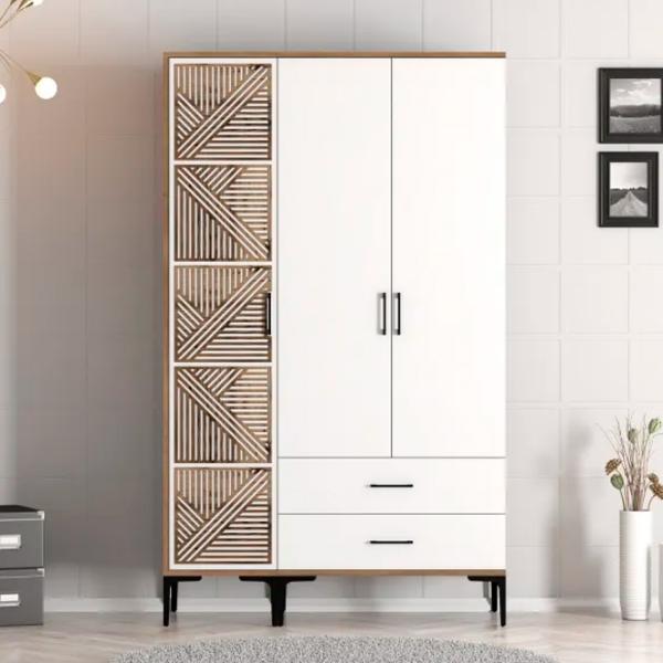 Dulap pentru haine Trendy Kumsal PT 120 x 47.5 x 201.4 / PAL melaminat / Walnut photo 3