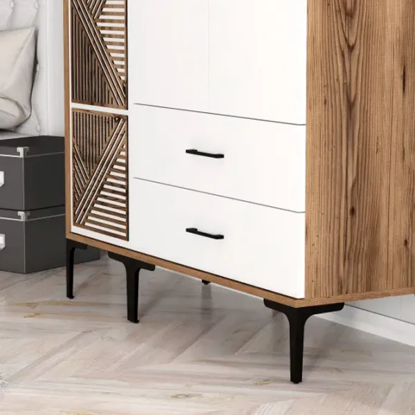 Dulap pentru haine Trendy Kumsal PT 120 x 47.5 x 201.4 / PAL melaminat / Walnut photo 8