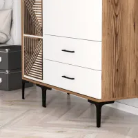 Dulap pentru haine Trendy Kumsal PT 120 x 47.5 x 201.4 / PAL melaminat / Walnut photo 8