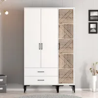 Dulap pentru haine Trendy Kumsal PT 120 x 47.5 x 201.4 / PAL melaminat / White photo 4