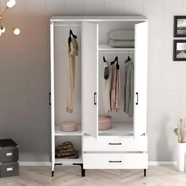Dulap pentru haine Trendy Kumsal PT 120 x 47.5 x 201.4 / PAL melaminat / White photo 6