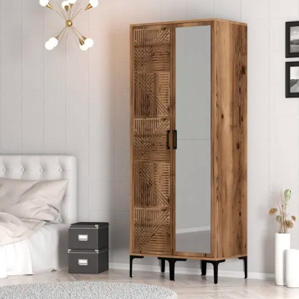 Dulap pentru haine Trendy Kumsal PR 80 x 47.5 x 201.4 / PAL melaminat / Walnut photo 5