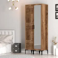 Dulap pentru haine Trendy Kumsal PR 80 x 47.5 x 201.4 / PAL melaminat / Walnut photo 5