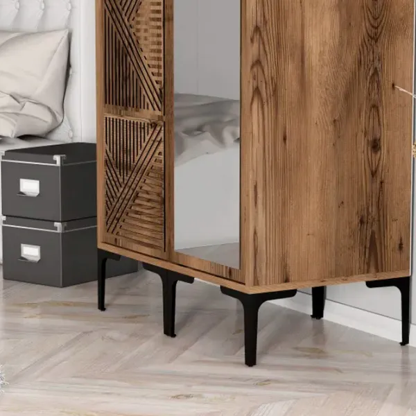 Dulap pentru haine Trendy Kumsal PR 80 x 47.5 x 201.4 / PAL melaminat / Walnut photo 6