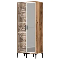 Dulap pentru haine Trendy Kumsal PR 80 x 47.5 x 201.4 / PAL melaminat / Walnut